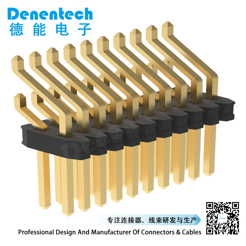 Denentech high quality 0.8mm dual row right angle SMT pin header connector for sale